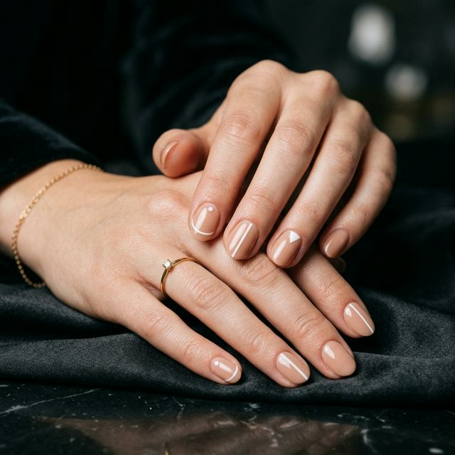 Minimalist luxury nail design with clean lines